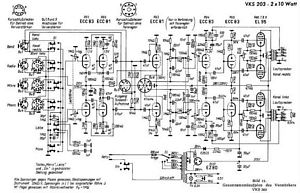 Schaltplan Schematic Circuit Diagram Sennheiser Labor W Wennebostel VKS203 VKS 203 tube amp classic Rhrenverstrker